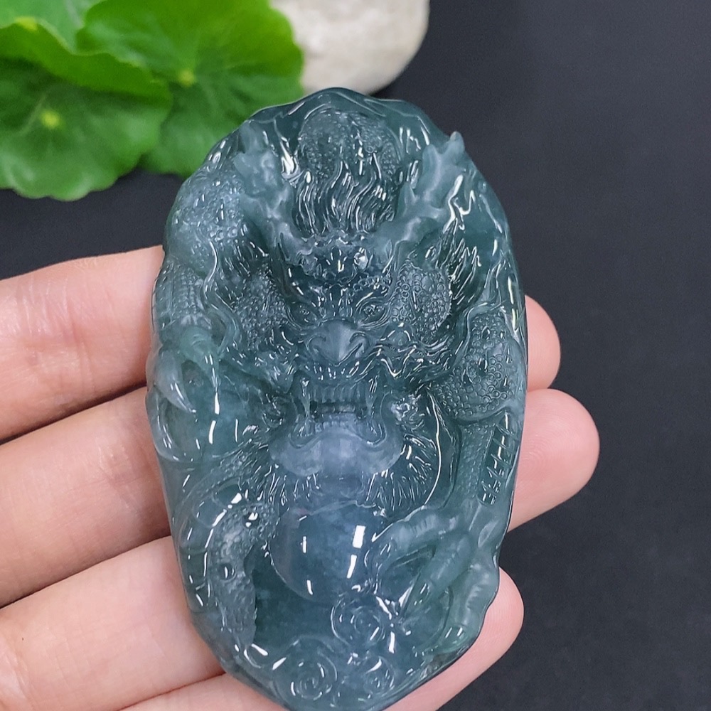 F39580441 Jadeite Soaring Dragon Pendant, Total Weight Approx. 52g