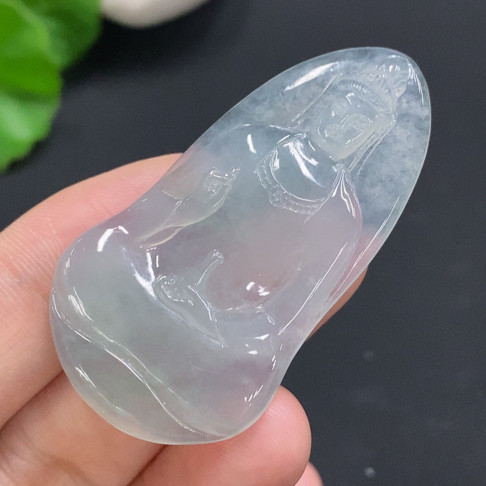 F30451845 Jadeite Guanyin Inlaid Piece Total Weight Approximately 9.6g