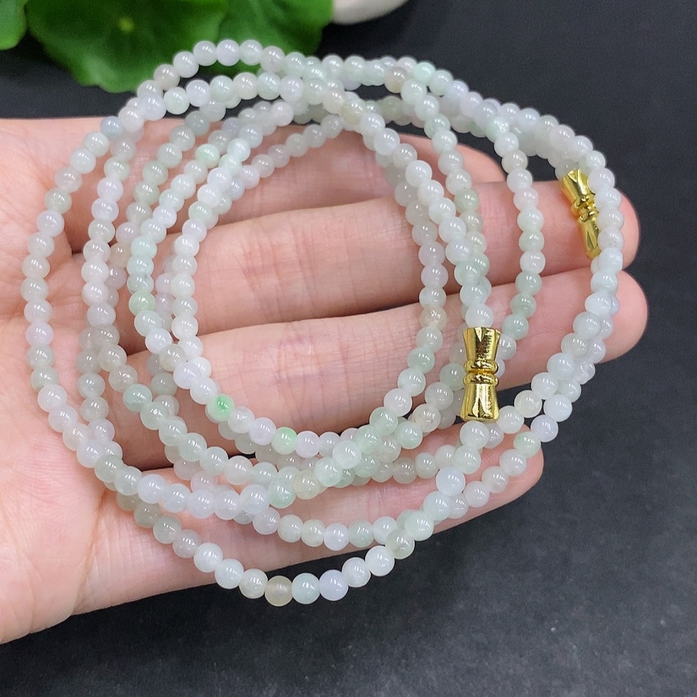 F34061622 Jadeite Necklace Sell as a Lot Non-Gold Inlaid