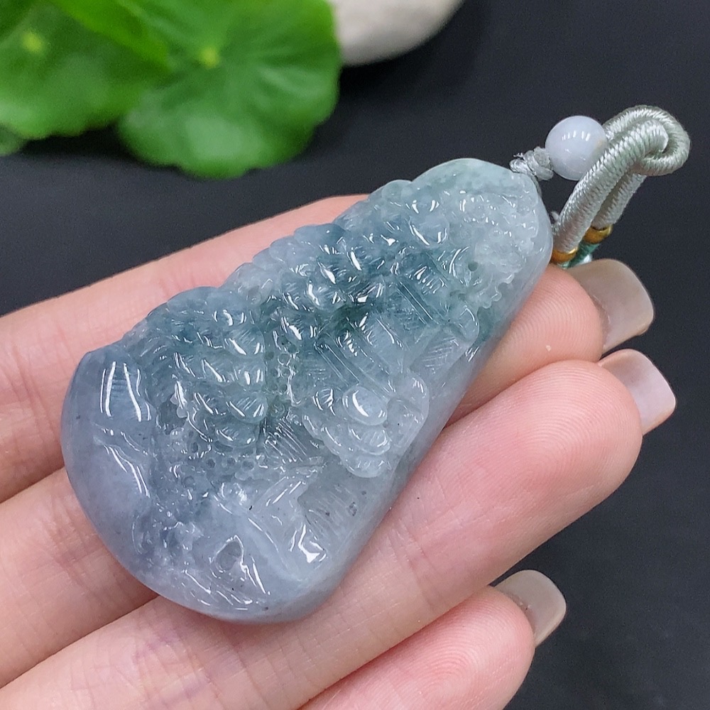 F27125523 JadeitePendant Landscape Plaque, Total Weight Approx. 29.82g