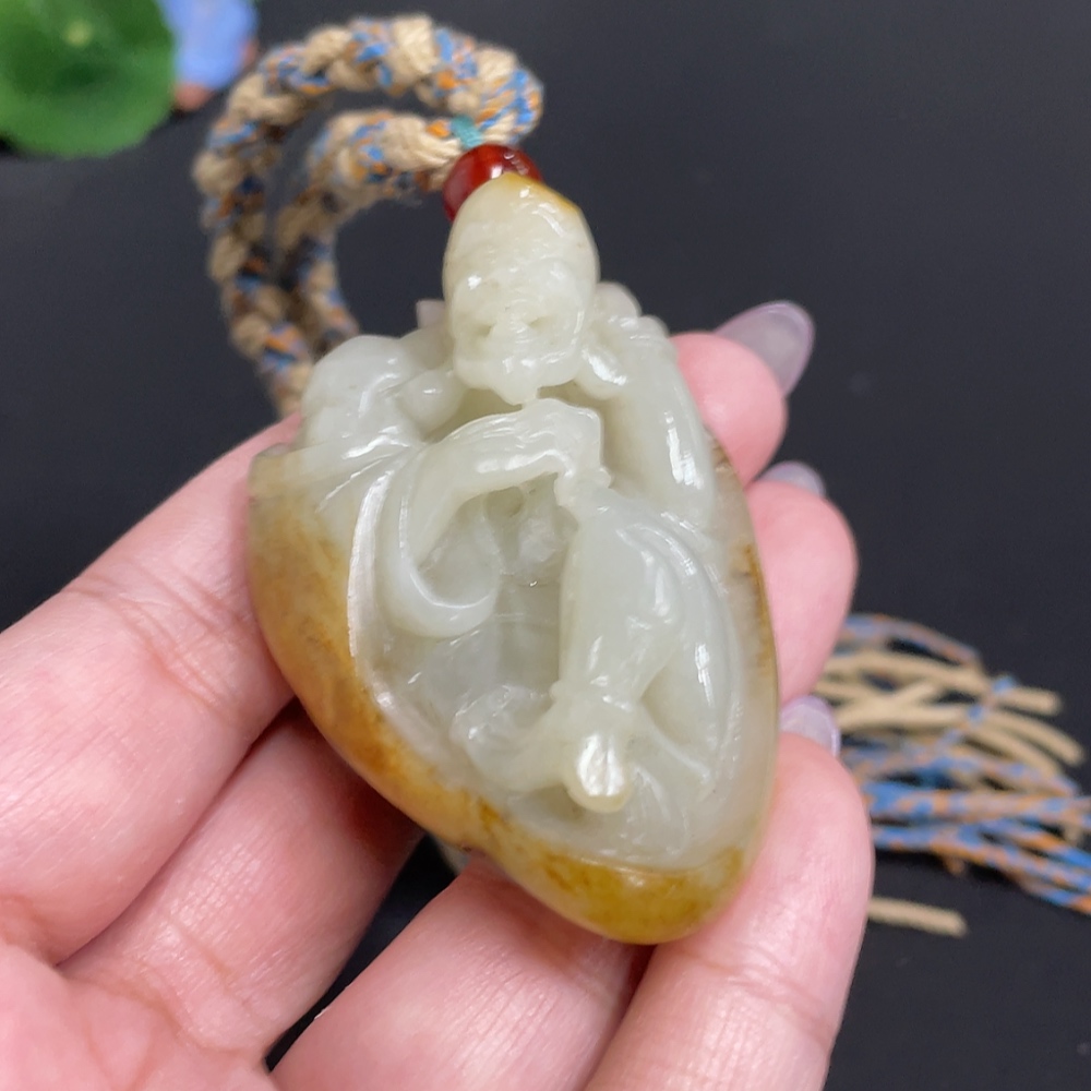 H33863328 Hetian Jade Pendant - Arhat