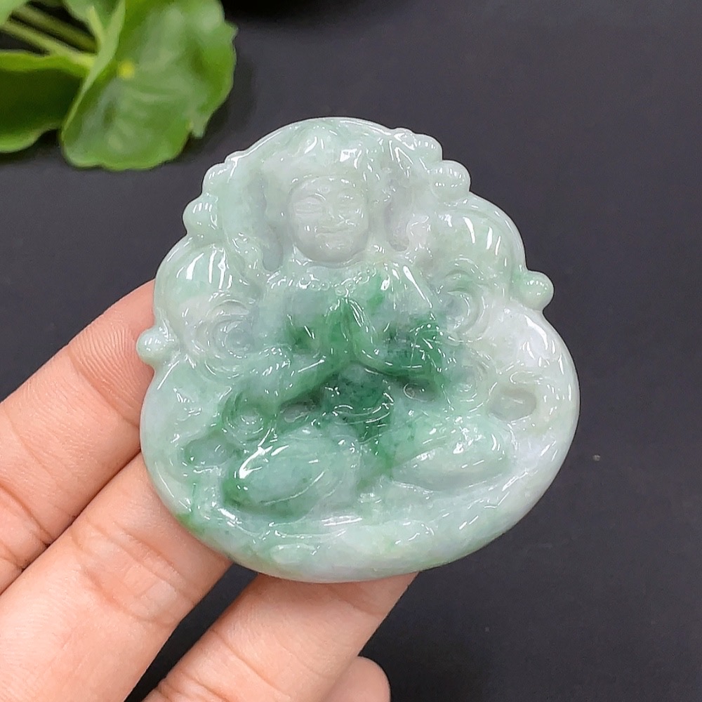 F24754151 Jadeite Guanyin Pendant, Total Weight Approx. 21.32g