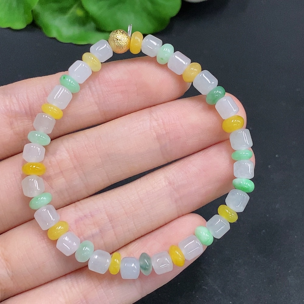 F30458695 JadeiteBeaded Bracelet Approx 5.5mm Total Weight 9.7g Non-gold-inlaid Undetermined Color Origin