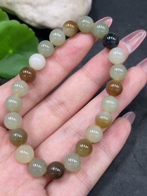 H33924445 Hetian Jade Bracelet Approx. 7.8mm Total Weight Approx. 18.1g