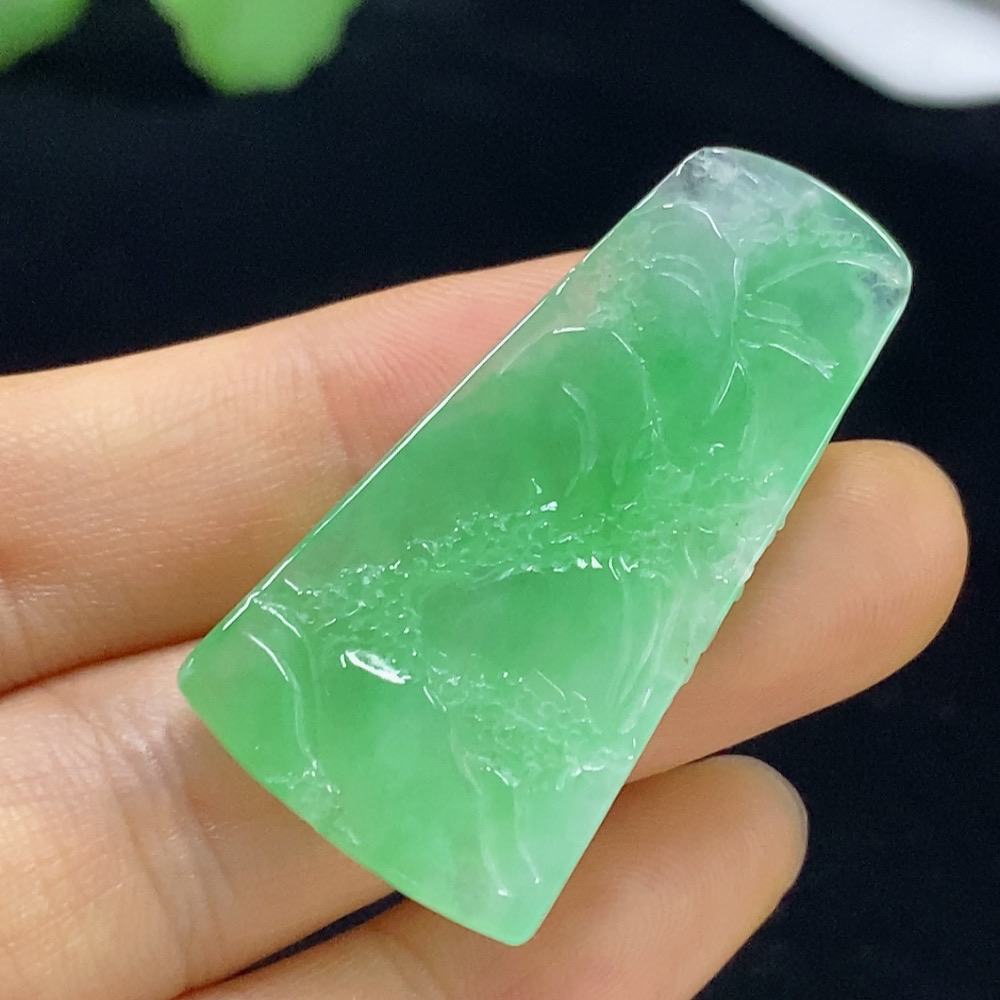 F35094703 Jadeite landscape pendant, total weight approximately 6.62 grams