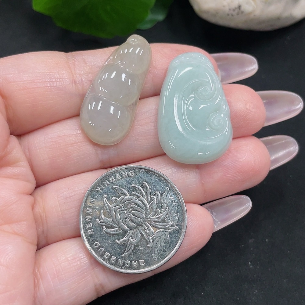 F35082652 Jadeite Fudo/Ruyi Pendant