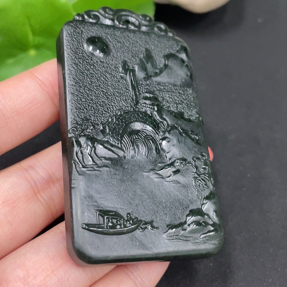 H34026040 Hetian Jade Pendant - Landscape Plaque, Total Weight Approx. 59.1g