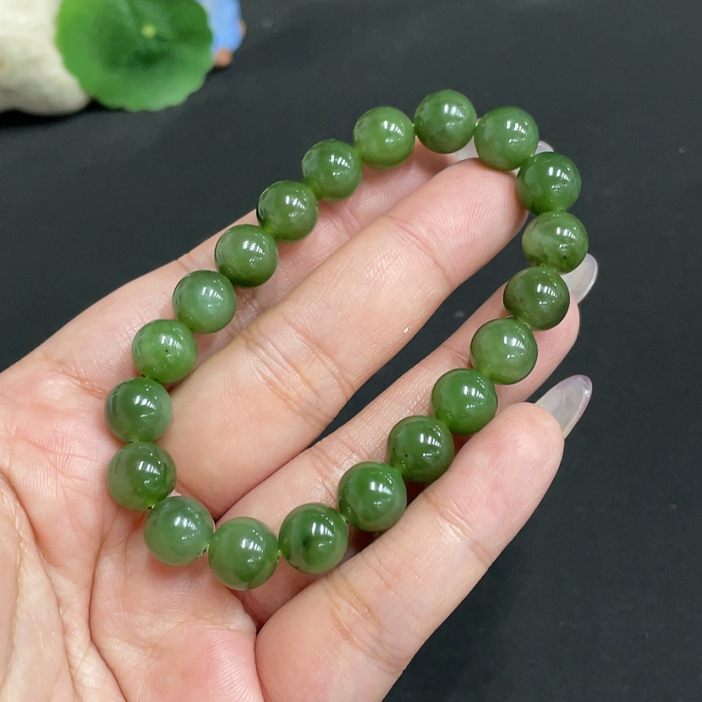 H34972441 Hetian Jade Jasper Bracelet Approx.9.4mm Total Weight About 27.1g