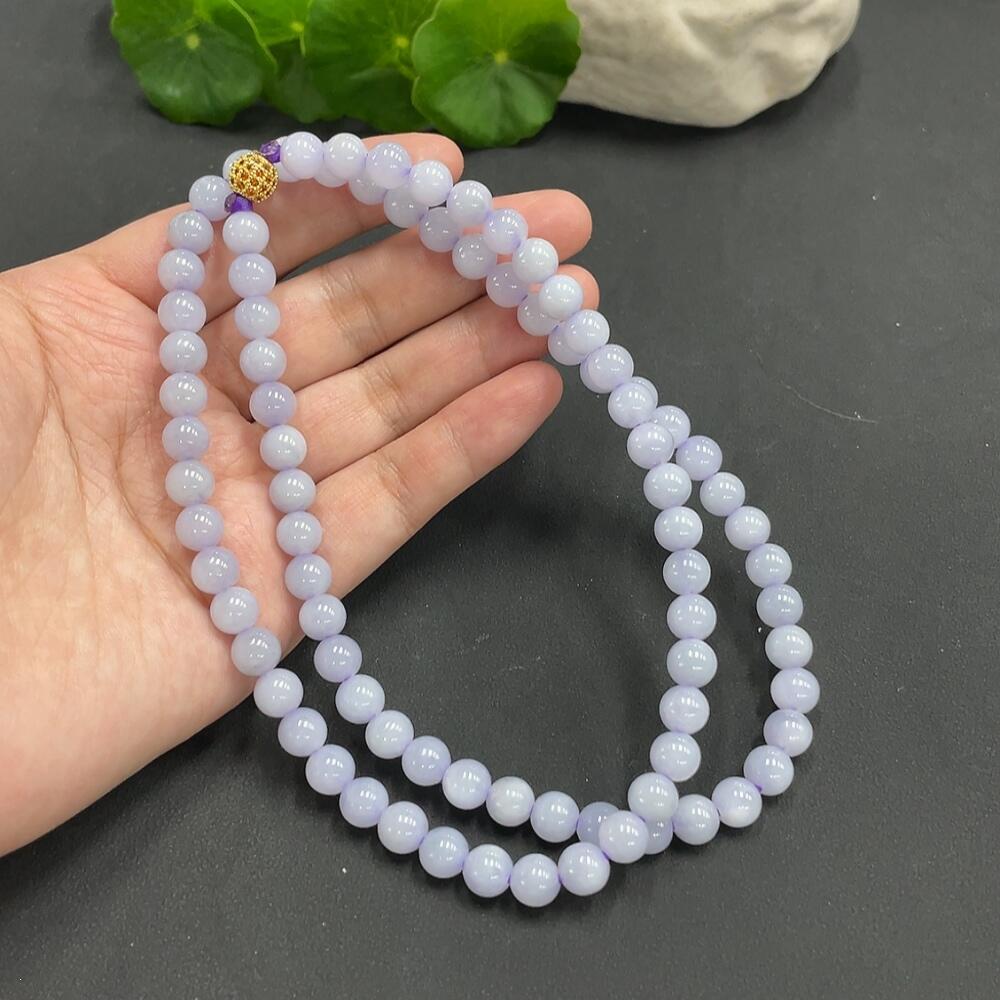 F04306175 Jadeite Bead Necklace 7.6mm