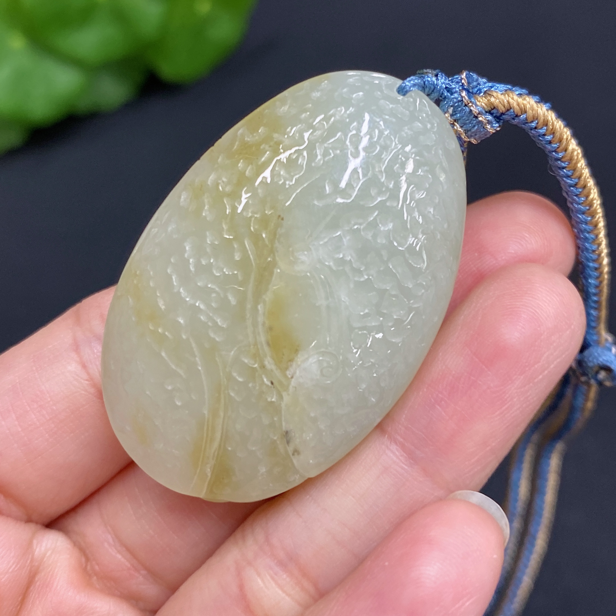 H29428133 Hetian Jade Pendant, God of Wealth, Total Weight (including rope): 42.6g, Accessories are not Hetian Jade