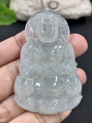 F42952840 翡翠观音挂件 货品总重约24.39g