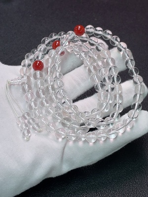 C34007731 Crystal bead strand with non-natural stones, total weight approx. 60.25g, size 5.4-6.9mm