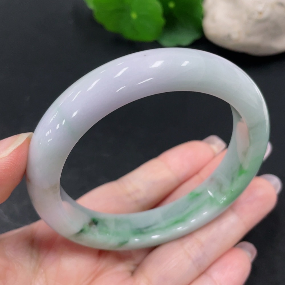 F31675900 Jadeite Round Bangle Size 58.4 Total Weight Approx. 63.8g
