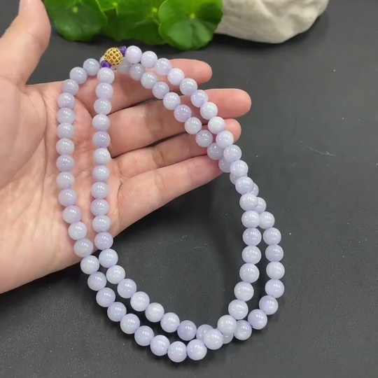 F04306175 Jadeite Bead Necklace 7.6mm