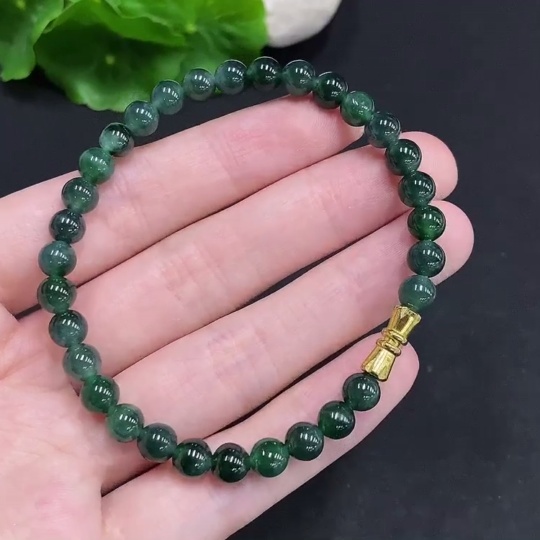 F34061365 Jadeite Bracelet Non-Gold Inlaid Total Weight About 12.5g Size Approx. 5.8mm