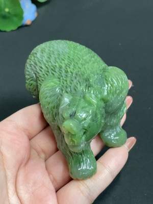 H35174952 和田玉碧玉手把件   熊    货品总重约313.2g