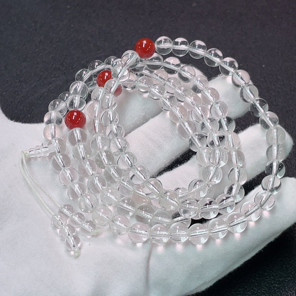 C34007731 Crystal bead strand with non-natural stones, total weight approx. 60.25g, size 5.4-6.9mm