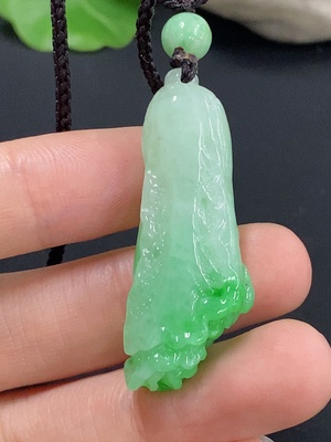 F41936980 翡翠白菜挂件 货品总重约10.89g