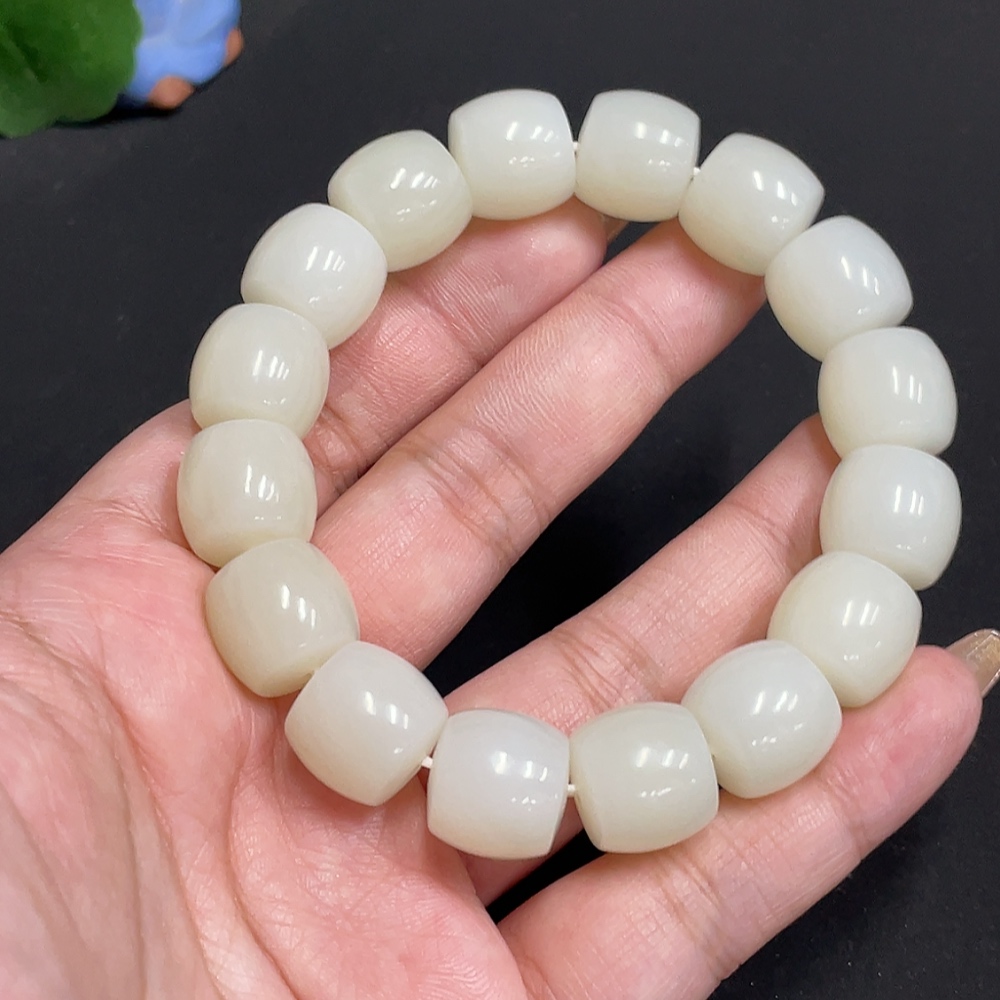 H31659406 Hetian Jade Bracelet Approx. 13.7mm Total Weight About 75g