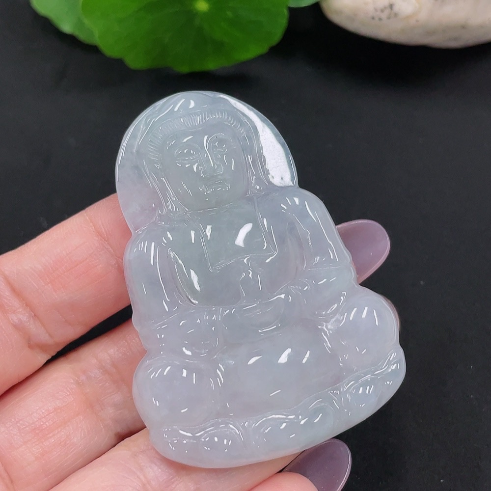 F34966961 Jadeite Guanyin Pendant Total Weight Approx. 19.4g