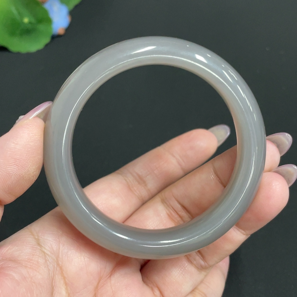 H33900793 Hetian Jade Round Bracelet Size 55 Total Weight Approx. 57.1g