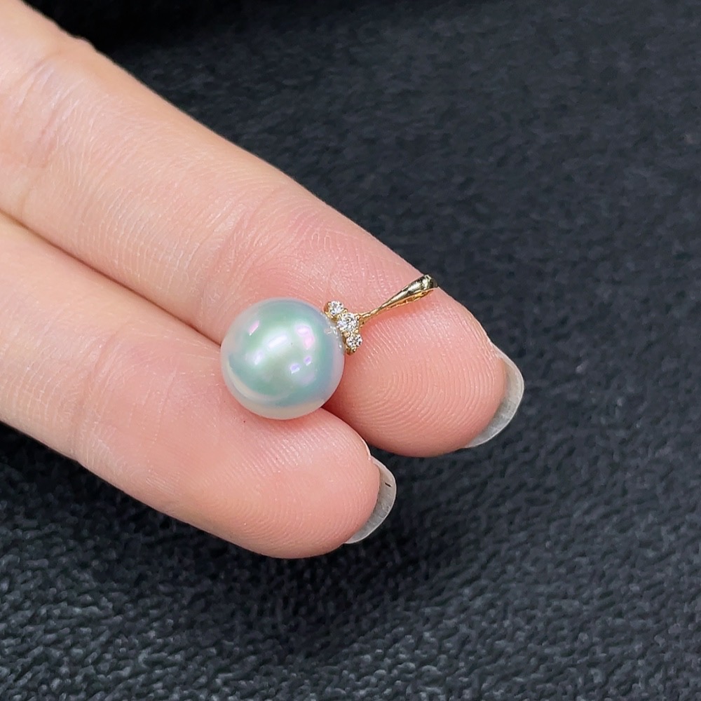 C34950227 18K Seawater Pearl Pendant, Color Origin Undetermined, Total Weight Approx. 1.23g, Size Around 8.5mm