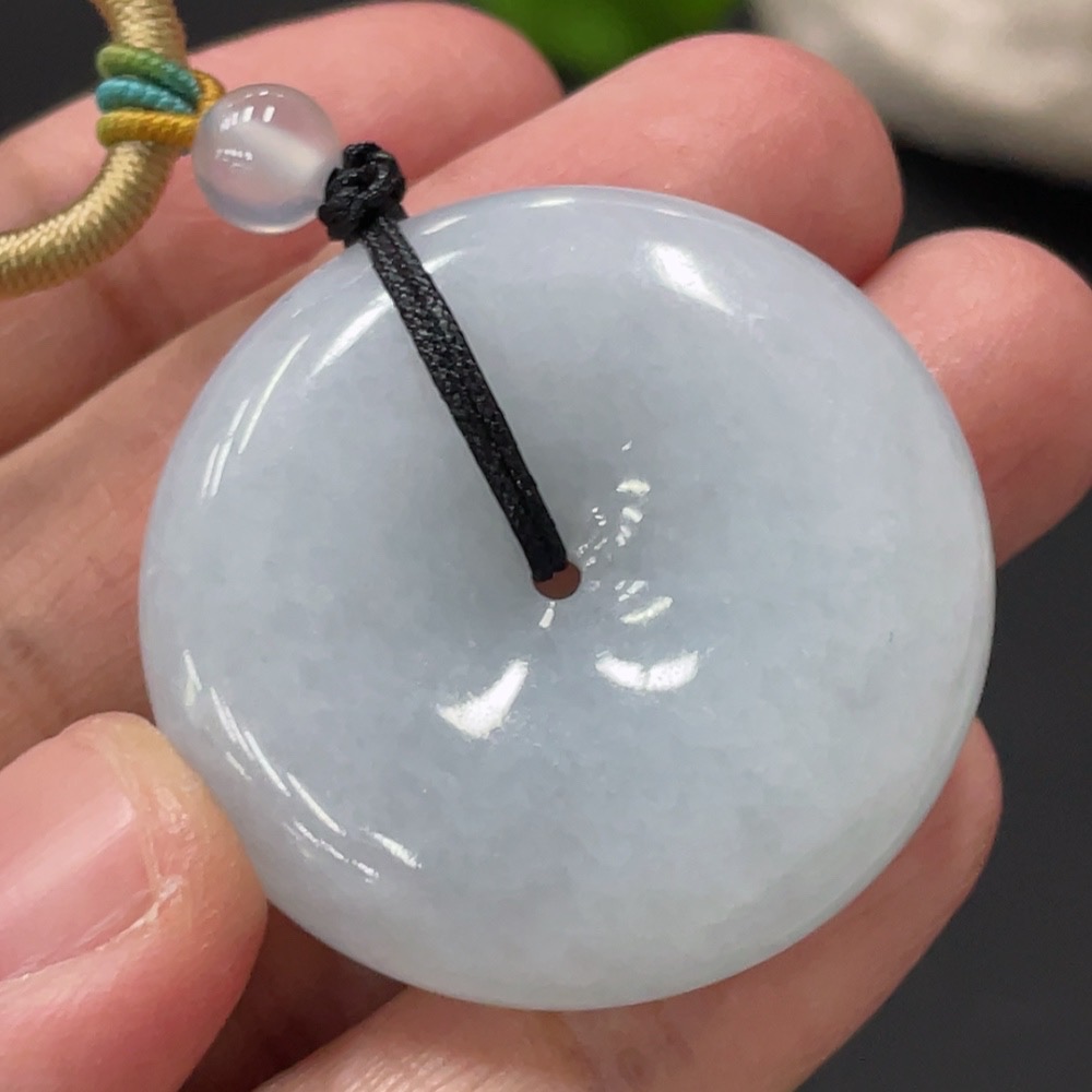 F33837020 Jadeite Pendant Peace Knot Total Weight Approx. 20.73g Including Rope, Beads Non-Grade A