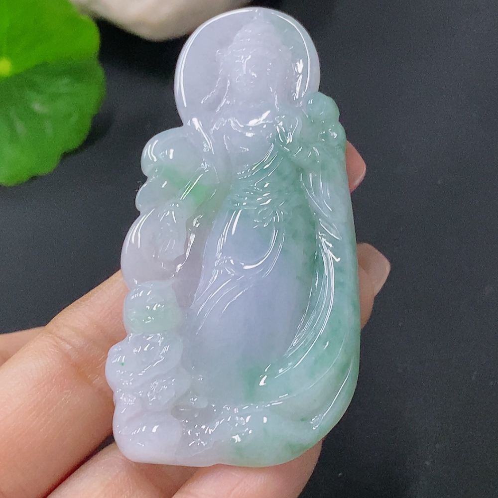 F27145980 Jadeite Pendant Guanyin, total weight approx. 19.93g