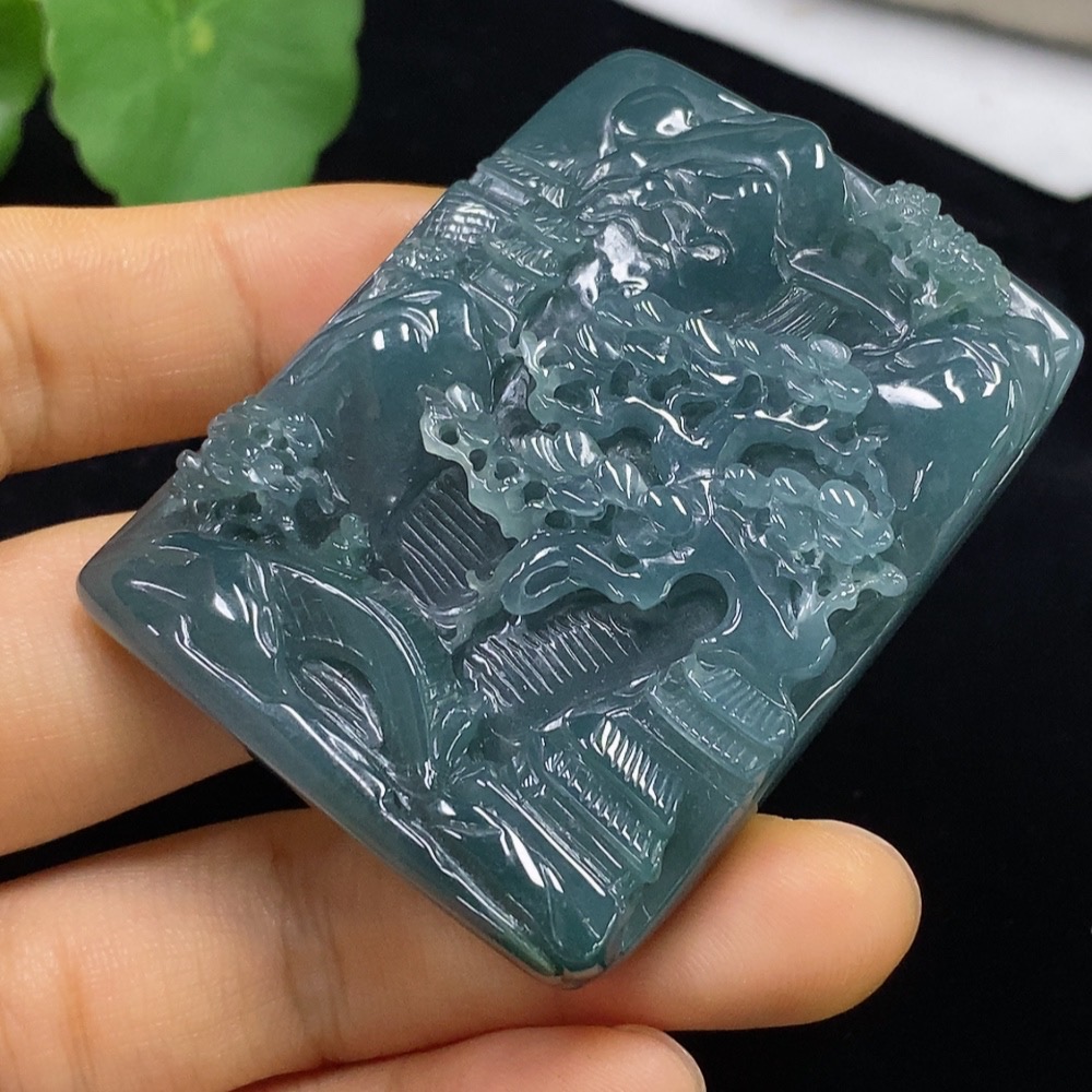 F34975201 Jadeite Landscape Pendant, Total Weight Approx. 58.5g