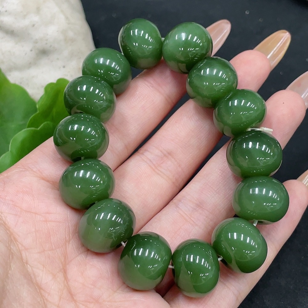 H32725387 Hetian Jade Bracelet    Approx. 15.4mm    Total Weight Approx. 72.5g