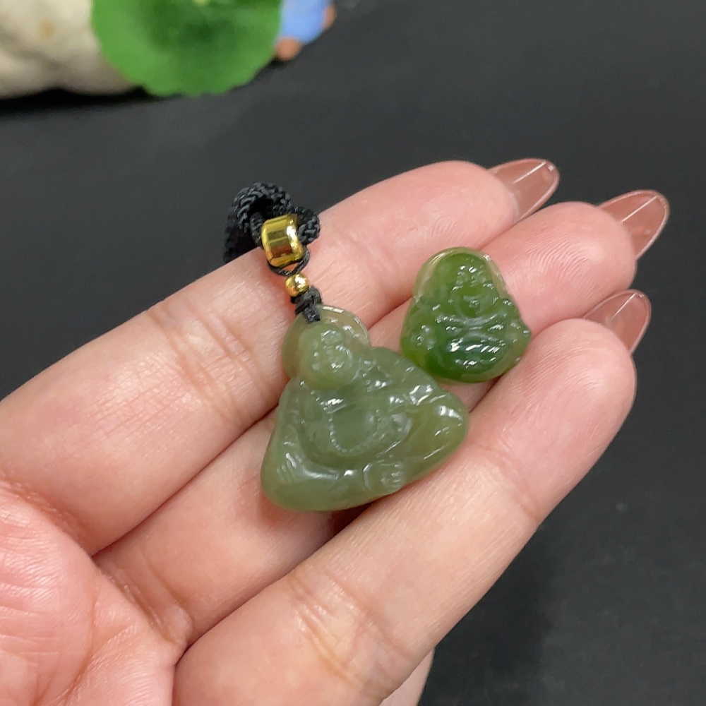 H34004003 Hetian Jade Pendant Buddha Total Weight [including rope] 11g