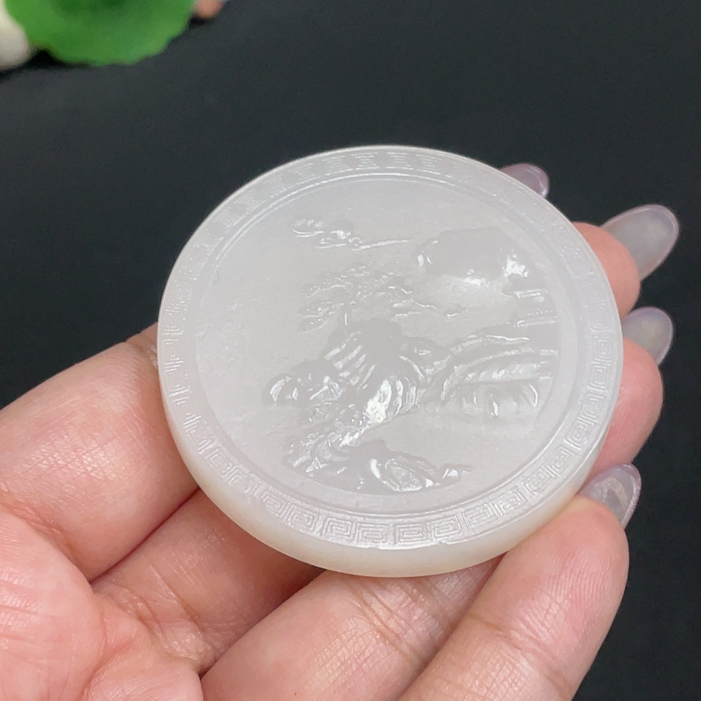 H34956581 Hetian Jade Pendant Landscape Total Weight Approx. 44.7g