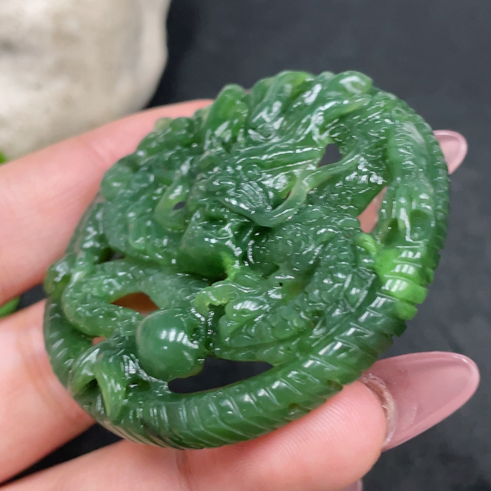 H33845940 Hetian Jade Pendant - Dragon Plaque, Total Weight Approx. 26.7g