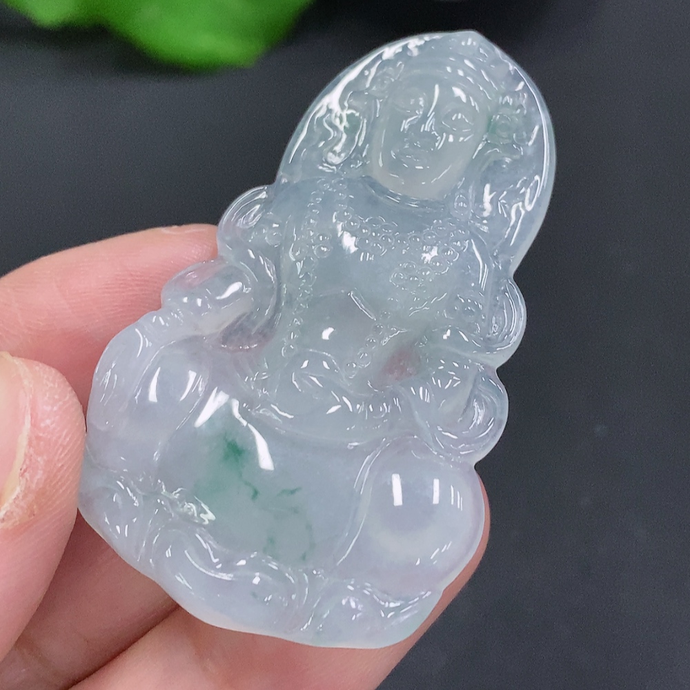 F33883665 Jadeite Guanyin Pendant, Total Weight Approx. 11.8g