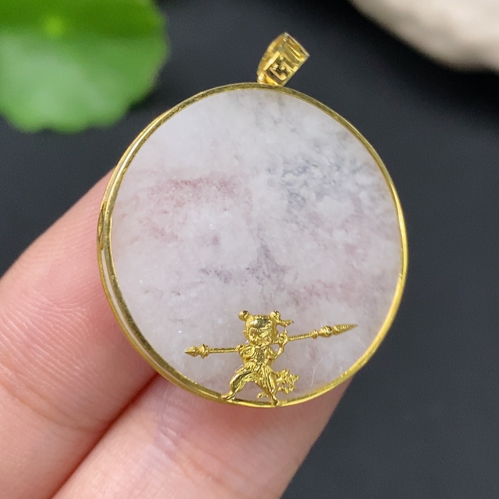 F27069590 Jadeite Plain Pendant with 18k Gold Setting, Total Weight Approx. 3.16g