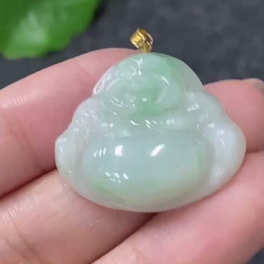F34998416 Jadeite Pendant Buddha 18k Total Weight Approx. 5.1g