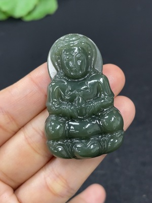 H46559989 和田玉挂件  观音    货品总重约17.6g