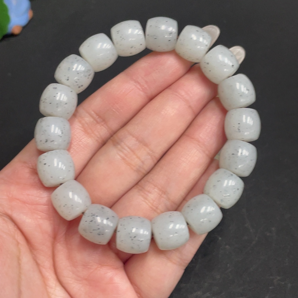 H28273524 Hetian Jade Bracelet, Approx. 11.8mm Beads, Total Weight Approx. 54.4g