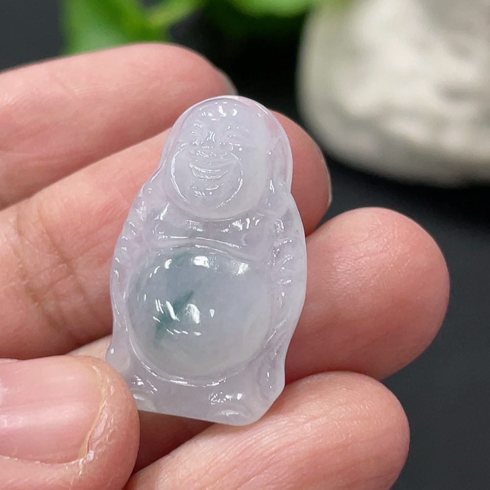 F35079946 Jadeite Standing Buddha Inlay Piece with Total Weight Approximately 3g