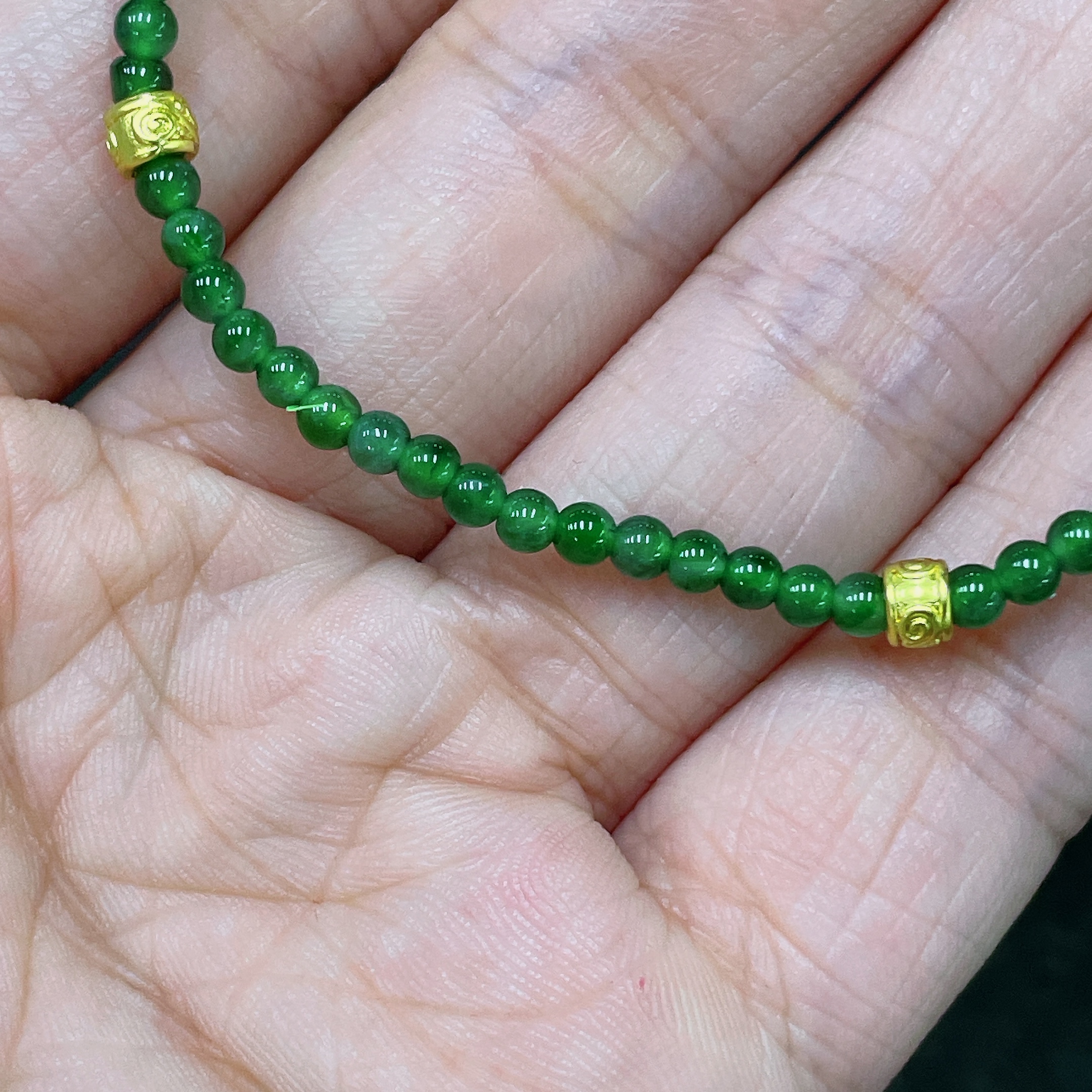 F35105613 Jadeite Bracelet Non-Gold Total Weight Approx. 3.35g Size About 3mm