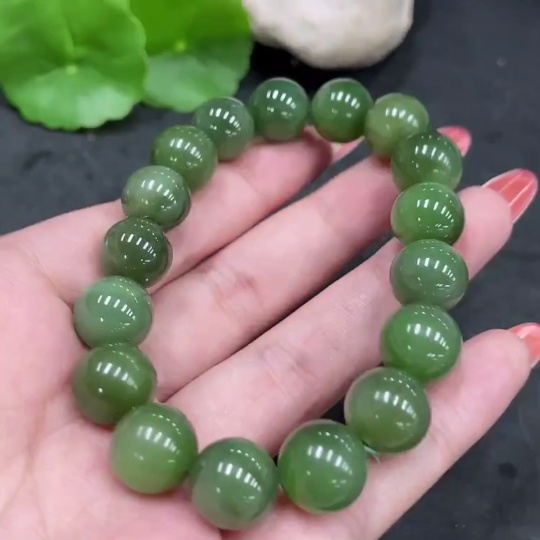 H34979299 Hetian Jade Jasper Bracelet, Approx. 11.6mm, Total Weight About 43.5g