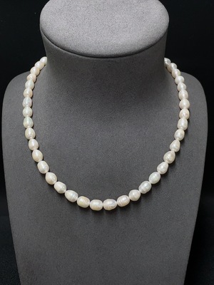 C34006586 Pearl bead necklace, non-gold, total weight approx. 37.87g, bead size approx. 7.3mm