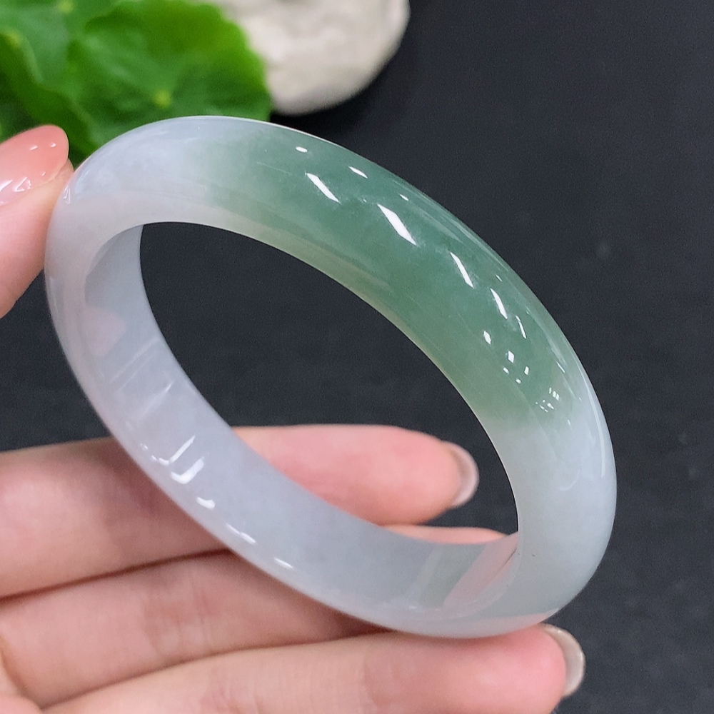 F34002866 Jadeite Round Bangle Size 54.8 Total Weight Approx. 48.1g
