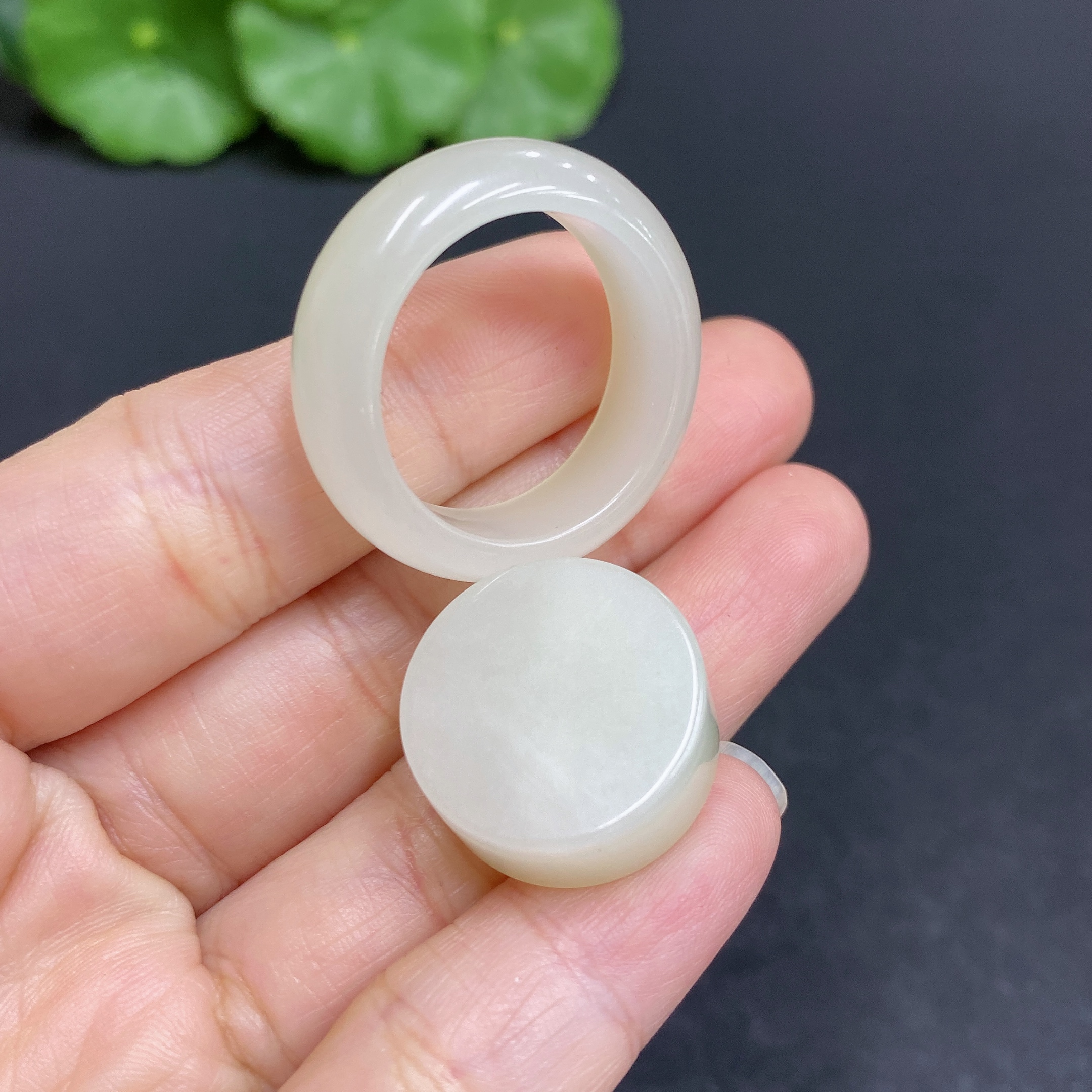 H33878530 Hetian Jade Ring Set, Size 23, Total Weight Approx.12.5g