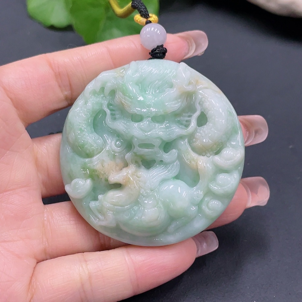 F20214369 Jadeite Dragon Pendant Total Weight 70.322g