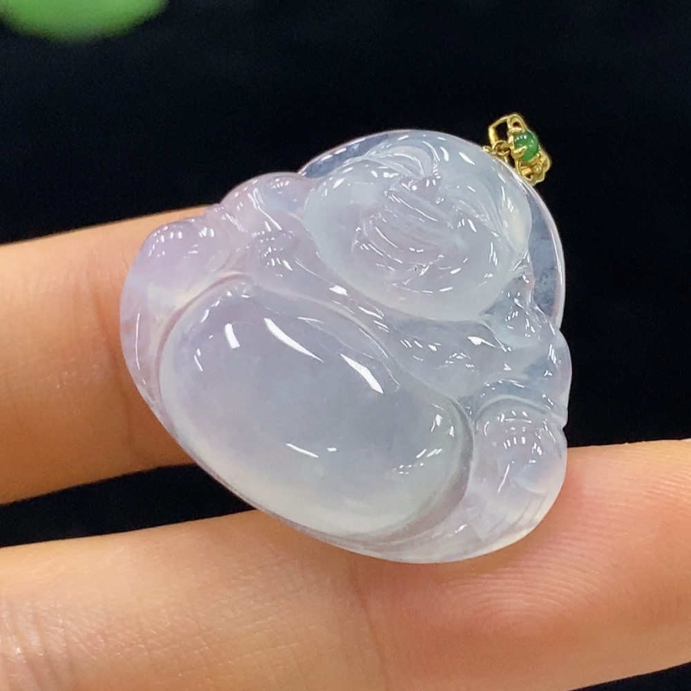 F34024852 Jadeite Buddha Pendant 18k Total Weight Approx. 6.11g