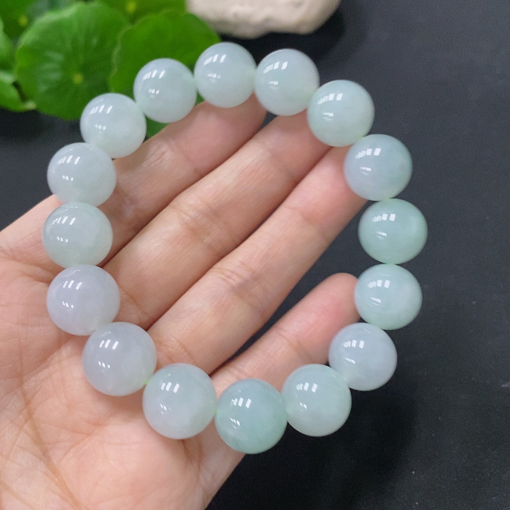 F31594408 Jadeite Beads Bracelet Approx.12.5mm Total Weight 53.42g