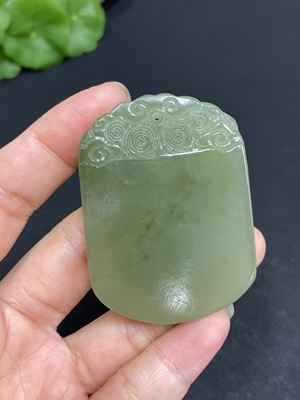 H34037181 Hetian Jade Pendant Antique Plaque Total Weight Approx. 37g