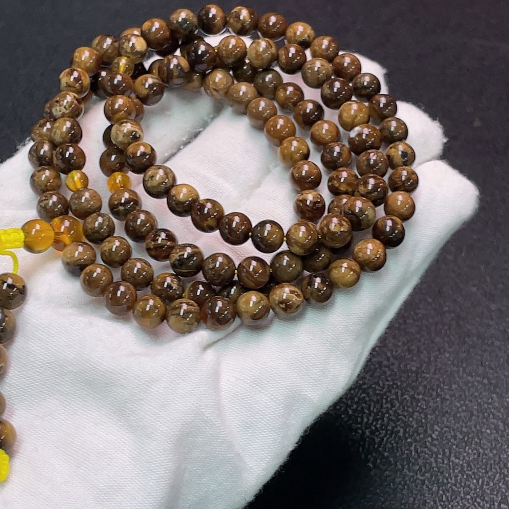 C34990416 Amber Bead Strand, Total Weight Approx. 15.88g, Size About 6.1mm