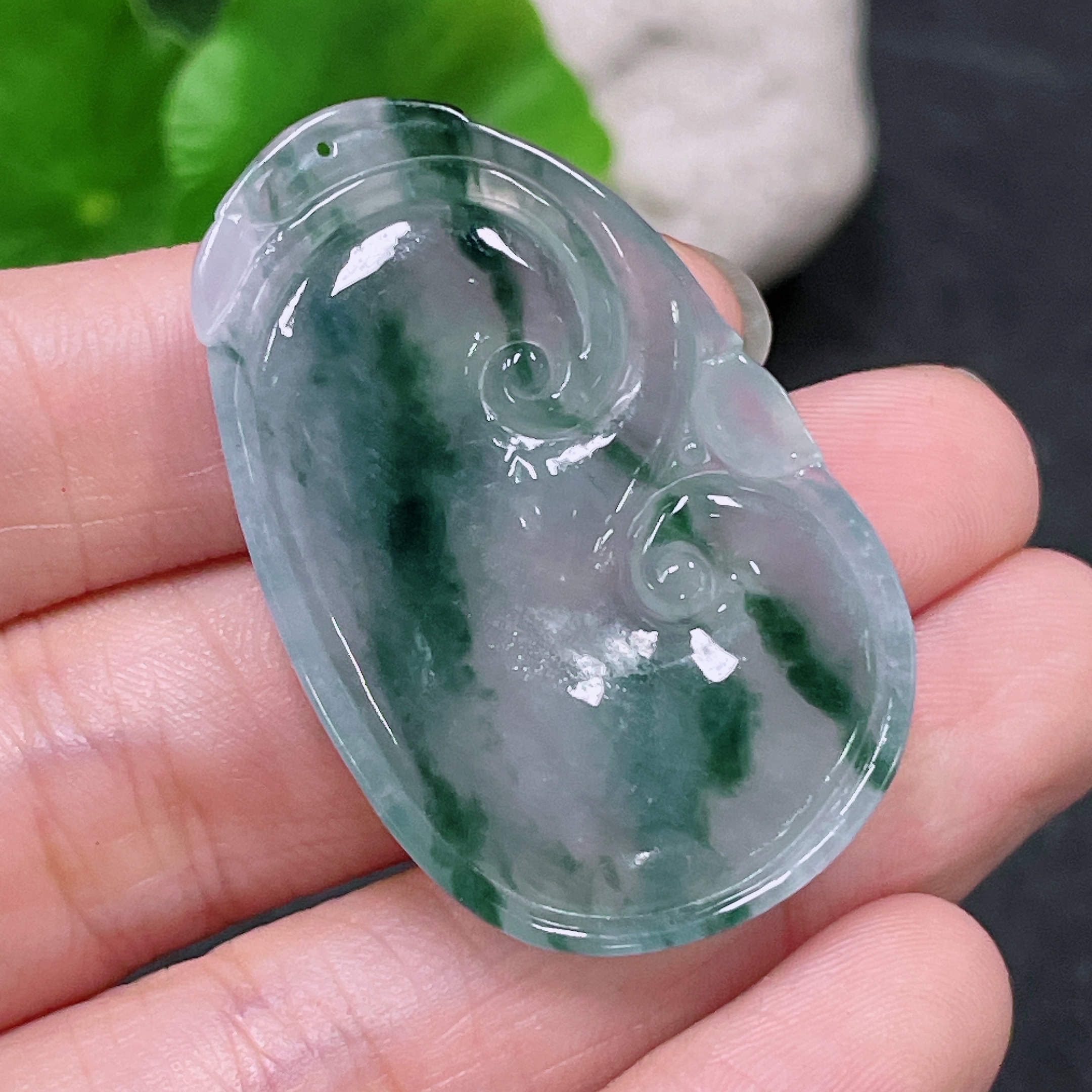 F32810707 JadeitePendant Ruyi Total Weight Approx. 11.95g